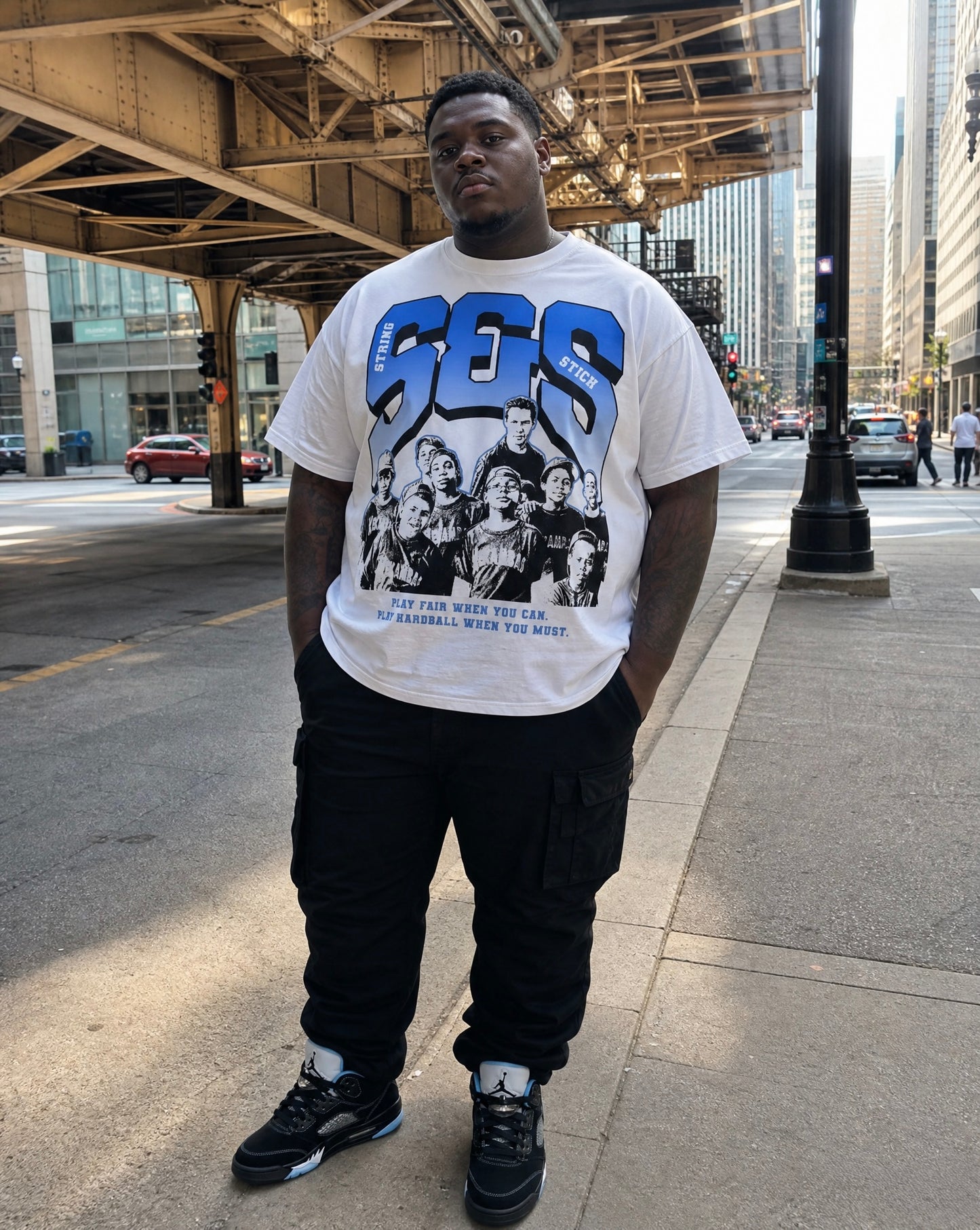 Play Hardball Tee - Black/Blue