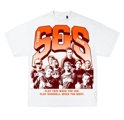 Play Hardball Tee - Maroon/Orange